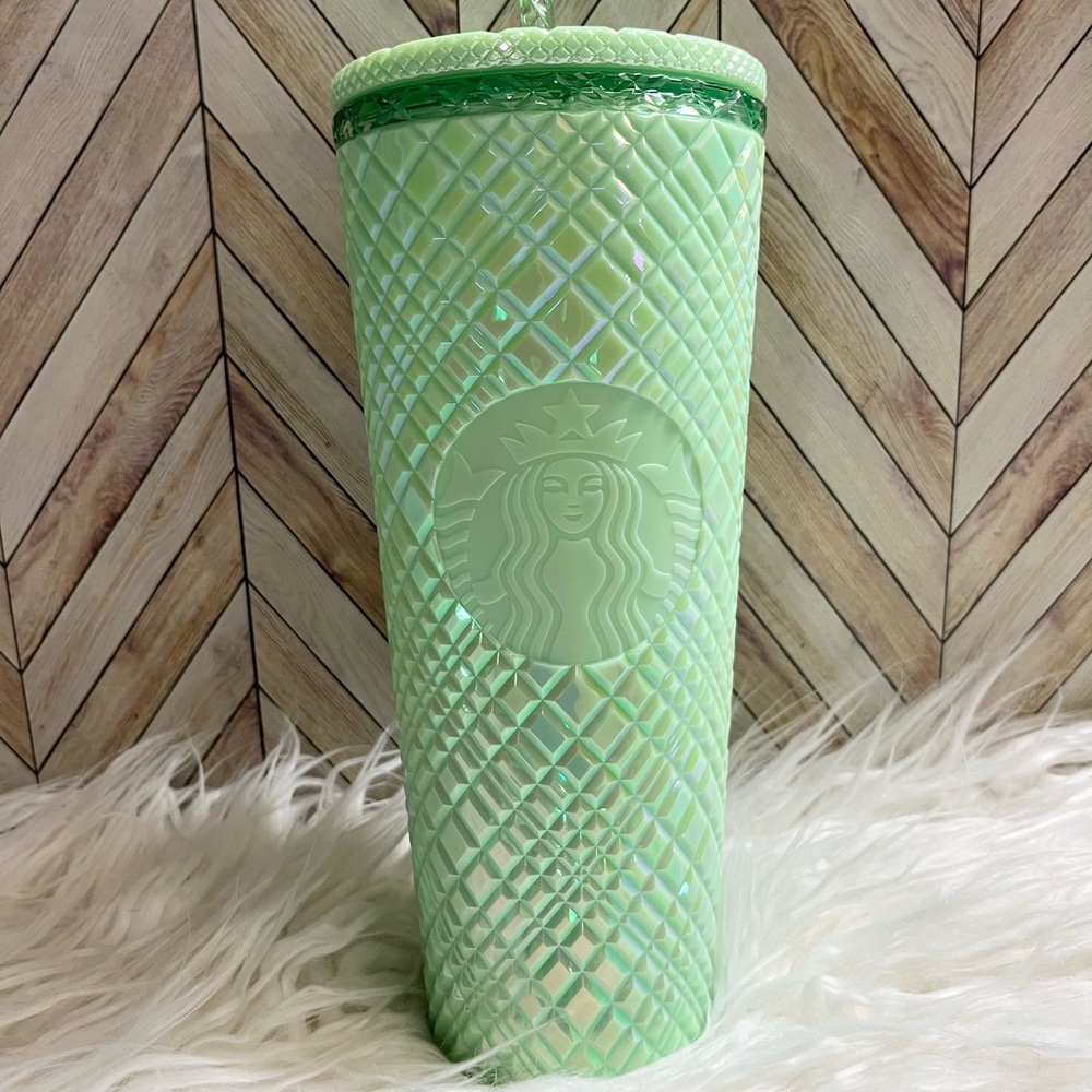NWT Starbucks Summer 2023 Iridescent Mint Jade Green Jewel Venti Tumbler
